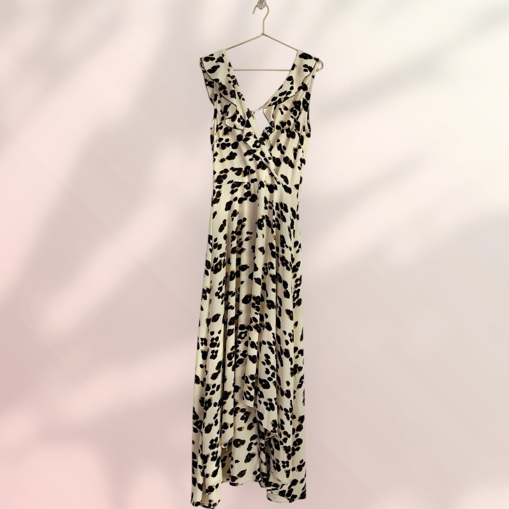 AX Paris Cream Maxi Dress with Black and Brown Spot Print - Picture 8 of 10
